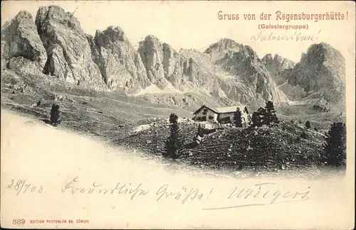 Regensburgerhuette Geisslergruppe Kat. Neustift im Stubaital