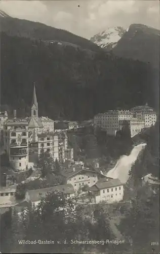 Bad Gastein Teilansicht Wildbad Bad Gastein Kirche Blick von den Schwarzenberg Anlagen Kat. Bad Gastein