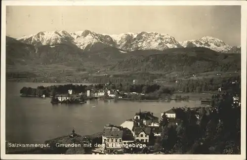 Gmunden Teilansicht Gmunden Traunsee Salzkammergut Hoellengebirge Kat. Gmunden