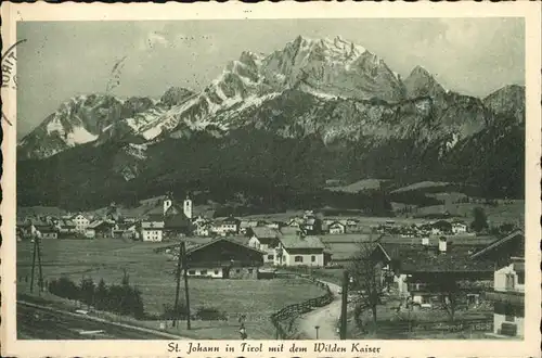 St Johann Tirol Teilansicht Sankt Johann Wilder Kaiser Leukental Kaisergebirge Kat. St. Johann in Tirol