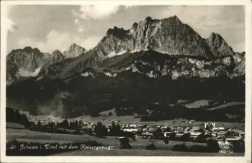 St Johann Tirol Teilansicht Sankt Johann Wilder Kaiser Leukental Kaisergebirge Kat. St. Johann in Tirol