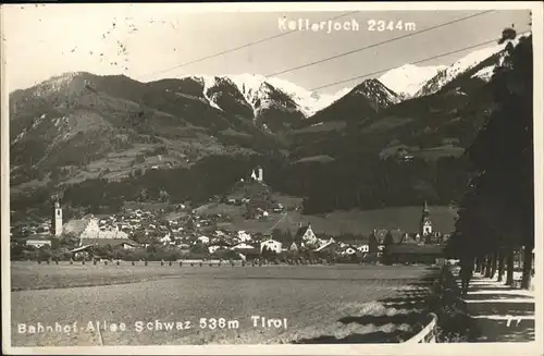 Schwaz Tirol Teilansicht Schwaz Bahnhof Allee Kellerjoch Tuxer Alpen / Schwaz /Tiroler Unterland