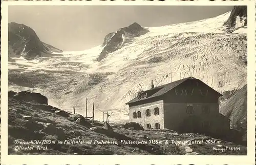 Ginzling Greizerhuette Foitental mit Floitenkees Floitenspitze Trippachsattel Kat. Mayrhofen