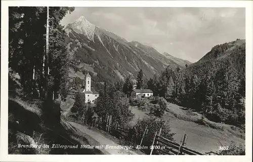 Brandberg Tirol Teilansicht Brandberg im Zillergrund Kirche Brandberger Kolm Zillertal Kat. Brandberg