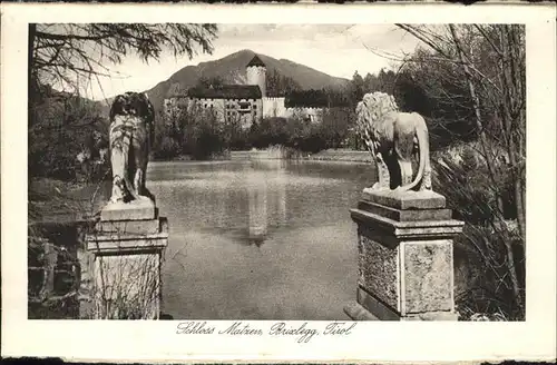 Brixlegg Tirol Schloss Matzen Schlossgarten Teich Loewen / Brixlegg /Tiroler Unterland