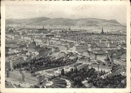 Wien Panorama von Wien Zeichnung von A. Kasimir Kat. Wien