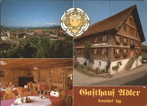 Egg Vorarlberg Gasthaus Adler Grossdorf Egg Teilansicht Egg Wappen Kat. Egg