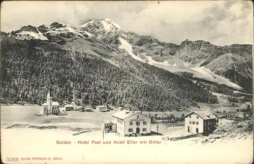 Sulden Ortler Hotel Post Hotel Eller Ortler Vinschgau / Stilfs /Trentino-Suedtirol