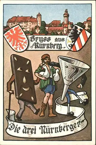 Nuernberg Die drei Nuernberger Trichter Kat. Nuernberg