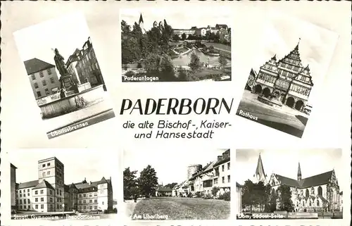 Paderborn Rathaus Dom staatl. Gymnasium Kat. Paderborn