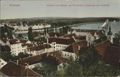 Konstanz Rgeinbruecke Seestrasse Inselhotel Kat. Konstanz