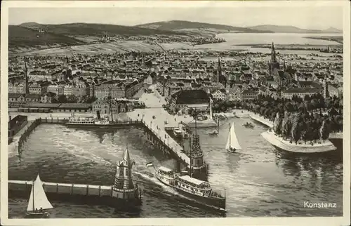 Konstanz Luftbild Hafen Kat. Konstanz