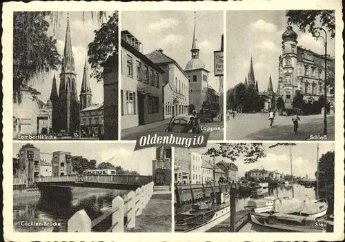 Oldenburg Niedersachsen Schloss Lappan Caecilien-Bruecke Lambertikirche / Oldenburg (Oldenburg) /Oldenburg  Stadtkreis