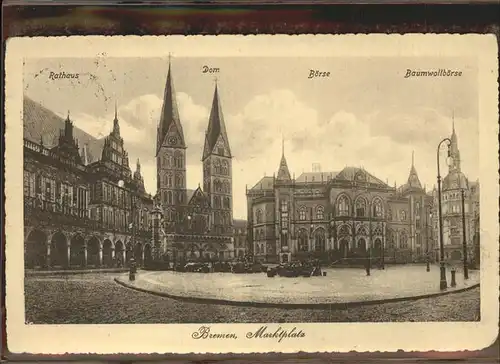 Bremen Rathaus Dom Boerse Baumwollboerse Marktplatz Kat. Bremen