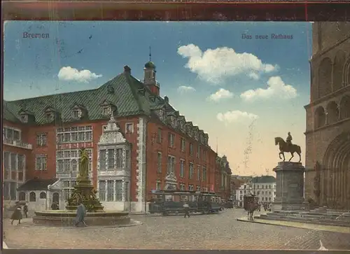 Bremen Neues Rathaus Strassenbahn Kat. Bremen