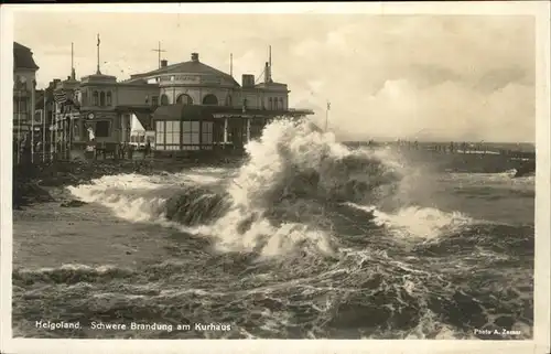 Helgoland Schwere Brandung Kurhaus / Helgoland /Pinneberg LKR