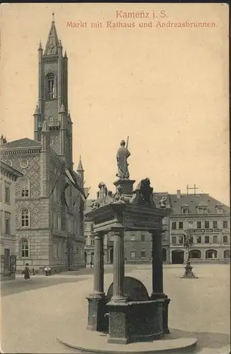 Kamenz Sachsen Markt Rathaus Andreasbrunnen