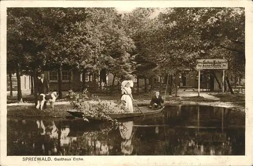 Spreewald Gasthaus Eiche Boot Kat. Luebbenau