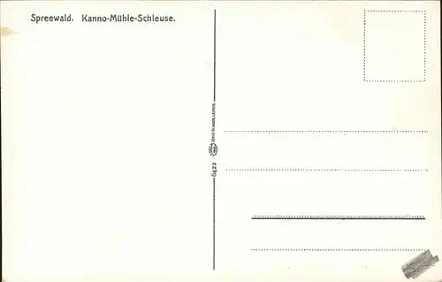 Spreewald Kanno-Muehle-Schleuse Kat. Luebbenau