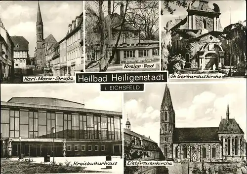 Heiligenstadt Eichsfeld Karl Marx Strasse St Gerhardus Kirche  Liebfrauen Kirche  Kreiskulturhaus  / Heiligenstadt /Eichsfeld LKR