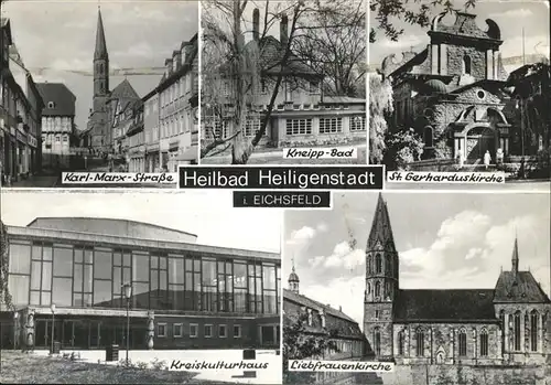 Heiligenstadt Eichsfeld Karl Marx Strasse Kreiskulturhaus Liebfrauen Kirche  St Gerhardus Kirche  / Heiligenstadt /Eichsfeld LKR