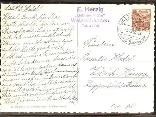 Walzenhausen AR Gebhardshoehe Rheintal Vorarlberg Kat. Walzenhausen