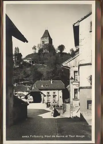 Fribourg FR Pont der Berne et Tour Rouge Kat. Fribourg FR