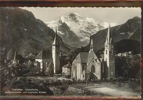 Interlaken BE Katholische protestantische und englische Kirche Kat. Interlaken