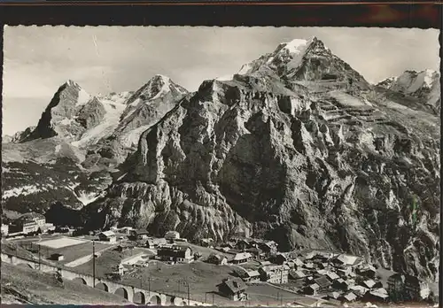 Muerren BE Panorama mit Eiger Moench und Jungfrau Kat. Muerren