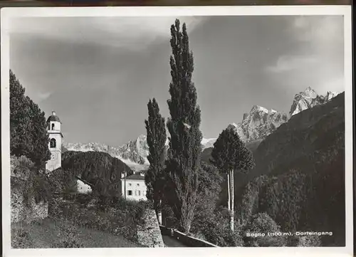 Soglio Dorfeingang Alpen Kat. Soglio