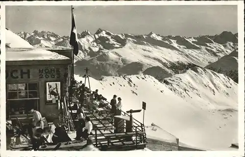 Weissfluhjoch Terrasse Skifahren Kat. Weissfluhjoch