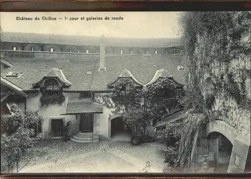 Chillon Chateau de Chillon Cour et galeries de ronde Kat. Montreux