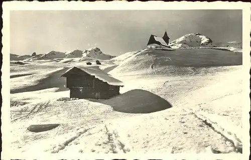 Arosa GR Kirchlein Berghuette Kat. Arosa