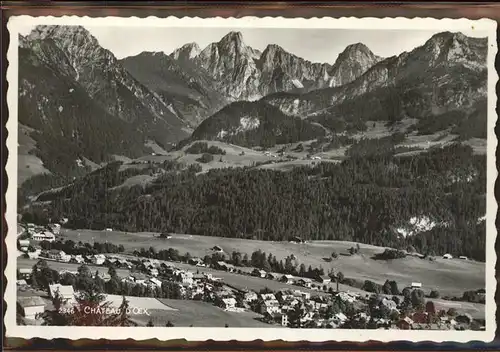 Chateau d Oex Vue partielle Pays d Enhaut Waadtlaender Alpen Kat. Chateau d Oex