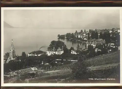 Clarens VD Vue partielle Lac Leman eglise Kat. Clarens