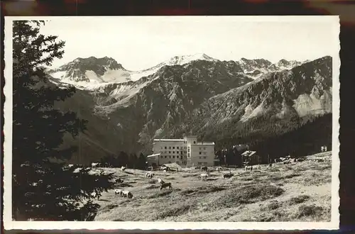 Arosa GR Berghotel Praetschli mit Valbellahorn Feldpost Kat. Arosa