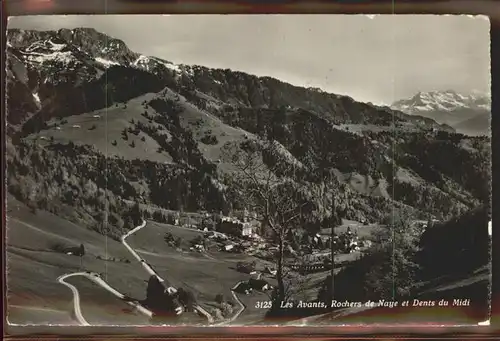 Les Avants Panorama Rochers de Naye et dents du Midi Berner Alpen Kat. Les Avants