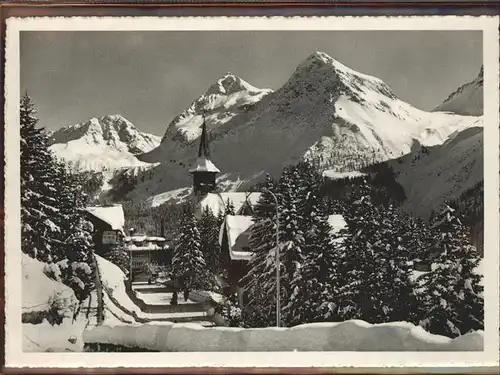 Arosa GR Furkahoerner Kirchlein Graubuenden Kat. Arosa