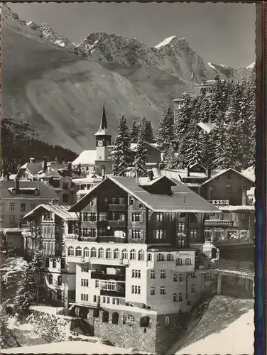 Arosa GR Dorfpartie Kirche Graubuenden Kat. Arosa