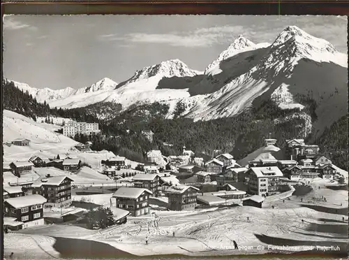 Arosa GR Inner Arosa gegen Furkahoerner und Tiejerfluh Graubuenden Kat. Arosa