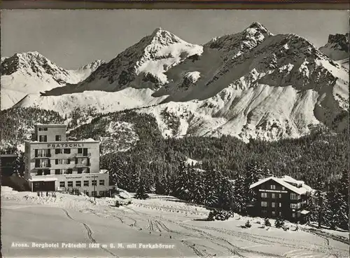 Arosa GR Berghotel Praetschli mit Furkahoerner Graubuenden Kat. Arosa