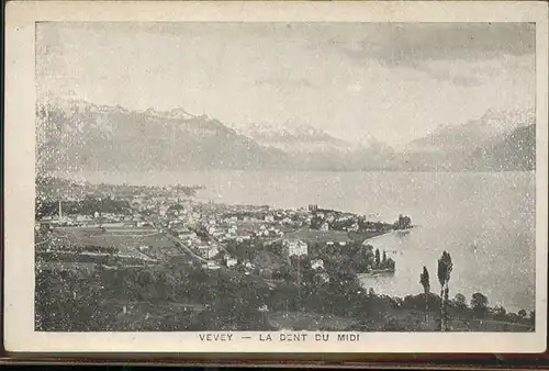 Vevey VD Vue partielle Lac Leman Dent du Midi Kat. Vevey