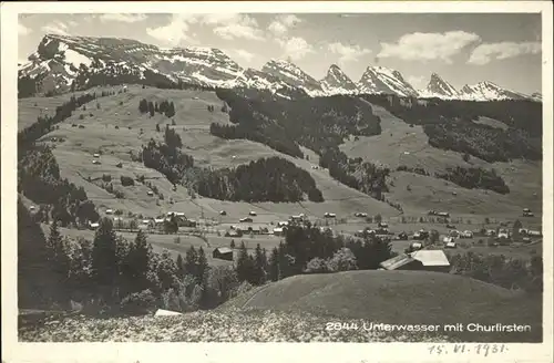 Unterwasser Toggenburg Panorama mit Churfirsten St Gallen Kat. Unterwasser