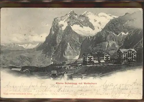 kk10260 Grindelwald Kleine Scheidegg mit Wetterhorn Berner Oberland Kategorie. Grindelwald Alte Ansichtskarten