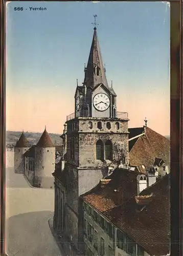 Yverdon les Bains L eglise et le chateau Kat. Yverdon les Bains