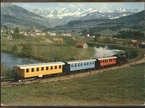 Nesslau Amor Express der Bodensee Toggenburg Bahn bei Nesslau Neu St. Johann Thurtal Kat. Nesslau