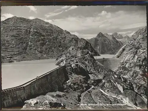 Innertkirchen Grimselsee und Grimsel Hospiz Staumauer Grimselgebirge Kat. Innertkirchen