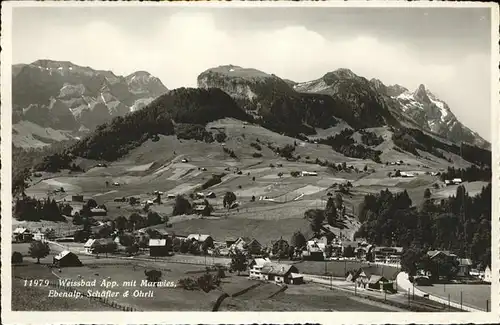 Weissbad Panorama mit Marwies Ebenalp Schaefler und oehrli Appenzeller Alpen Kat. Weissbad