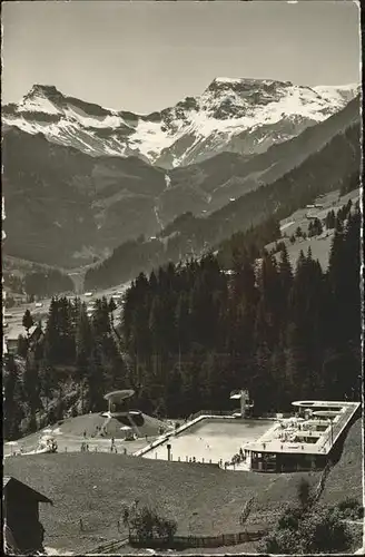 Adelboden BE Schwimm  und Sonnenbad Steghorn und Wildstrubel Berner Oberland Kat. Adelboden