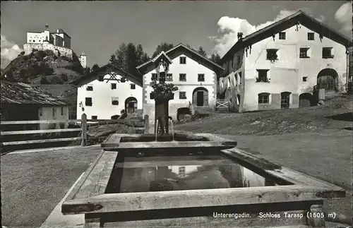 Tarasp Schloss Brunnen Unterengadin Graubuenden Kat. Tarasp